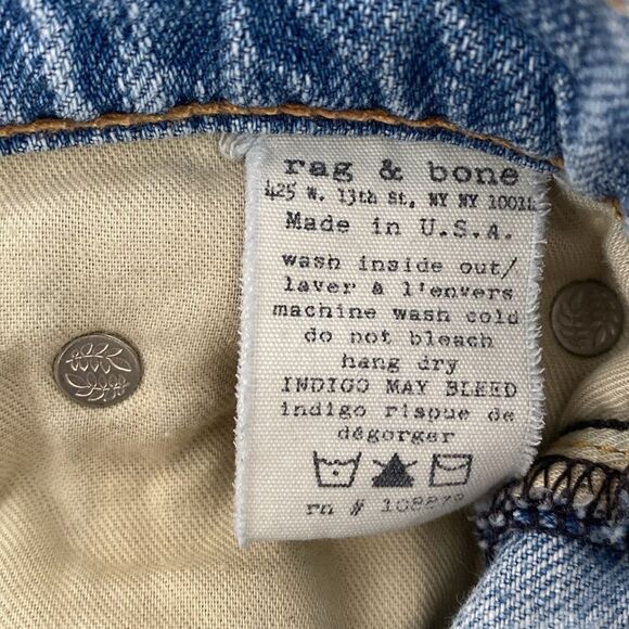 Rag & Bone Distressed Blue Denim Shorts Rolled Up Hem sz 27 Boho, Beach, Coastal - Picture 6 of 6